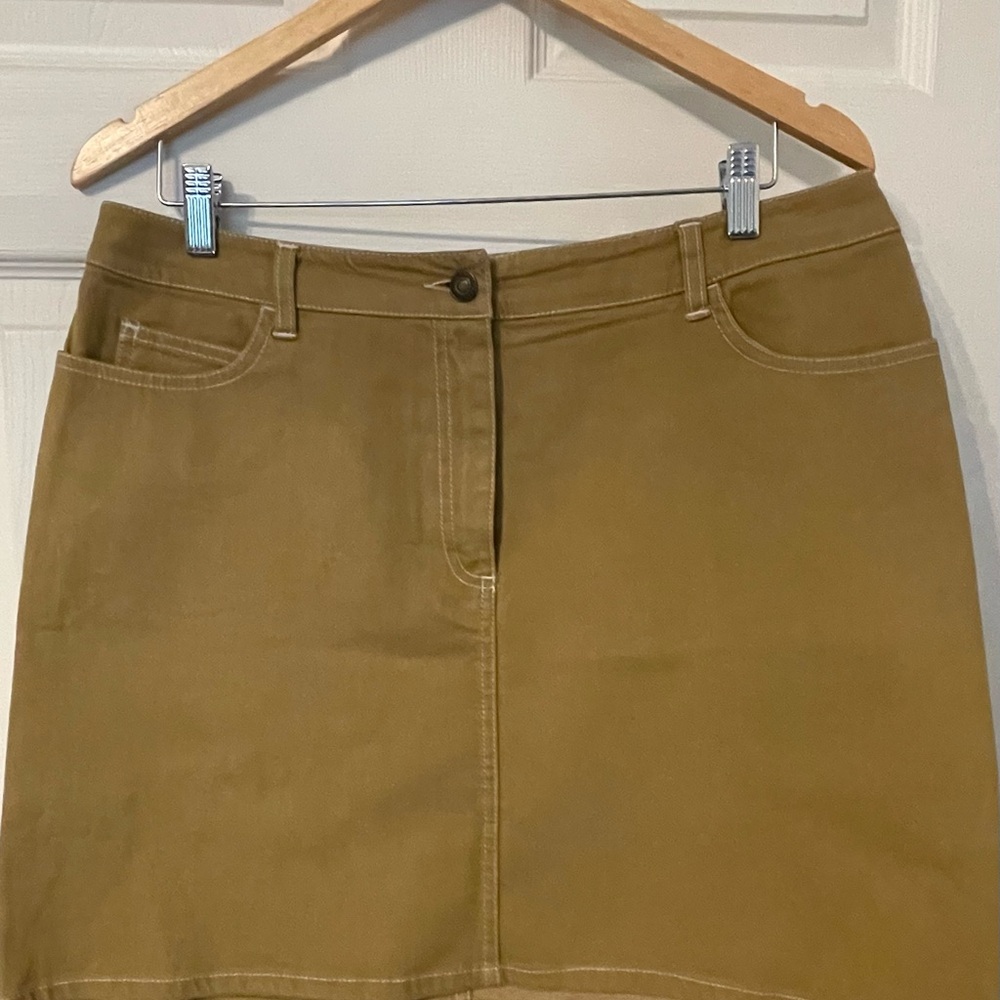 Burberry Khaki Canvas Mini Skirt